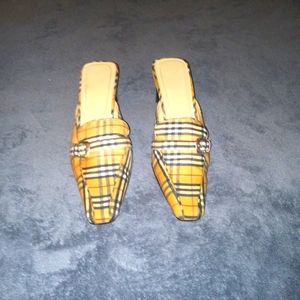 Plaid mules